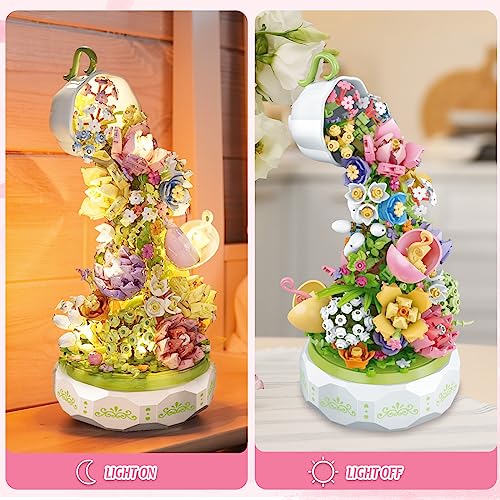 image for JONEG Flower Musical Building Blocks - 575PCS Music Box Building Block