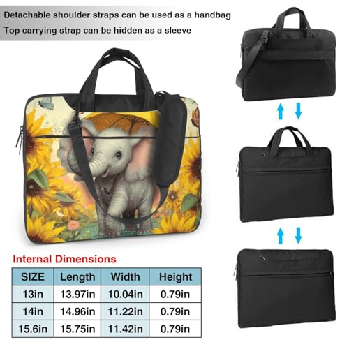 Bolso portátil impermeable Cute Elephant 15.6 pulg miniatura 4