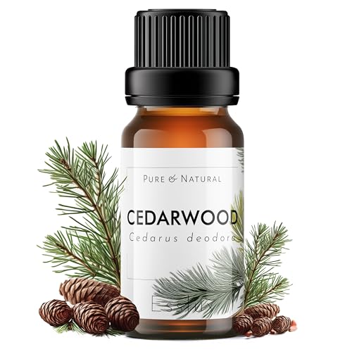 Image of Esslux Cedarwood Essential Oil for Hair, Skin & Diffuser | 100% Natural Cedarwood Oil for Aromatherapy & Soap Making | Warm, Woody Scent for Relaxation and Comfort, 90 ML