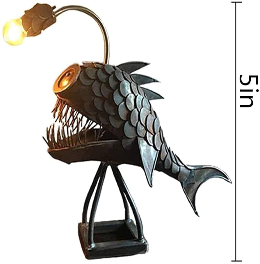 魚取り瓶　レトロな電気スタンド 魚取り瓶 レトロな電気スタンド Amazon｜素朴な釣り人の魚ランプ