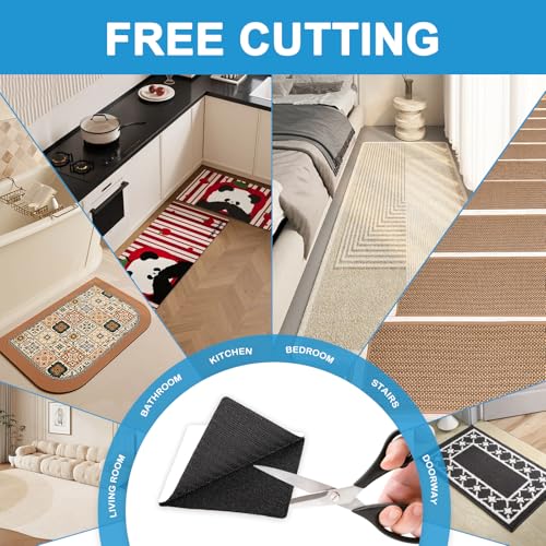 Image of 20 PCS Hook and Loop Patches, 3.93x3.93 Inch Hook and Loop Strips with Adhesiv, Non Slip Rug Pads Gripper, Washable Dual-Sided Adhesive Pads for Home School Office and Classroom Use (Black)