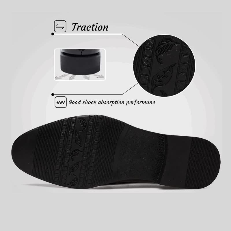 Mens Dress Shoes Leather Shoes Loafers Pointed Lace Up Business Tuxedo Shoes3