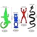 PORAFUK 46 Pieces Vinyl Stretchy Sticky Toys Assorted Novelty Large Sticky Hands, Hammer, Lizards, Skull and Flying Frog for Children Kids Party Favors, Birthdays