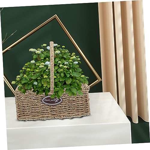 Cesta floral tejida para decoración natural de balcones y cocinas interiores 8