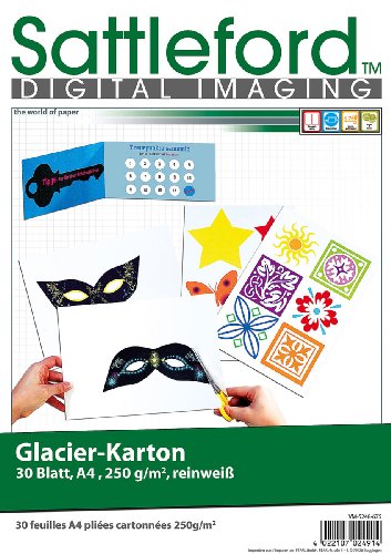 Sattleford lot de 30 feuilles de papier photo pro «glacier verso a4/250 g