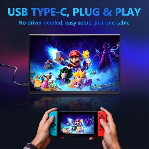 Image of 16 Inch Portable Monitor for Laptop and Gaming, 165Hz 450 Nit 100% sRGB | External Second Screen with Stand, HDMI Type-C, Compatiable Mac Xbox PS5, Eye Care, Ultra-Slim Aluminum Alloy Body