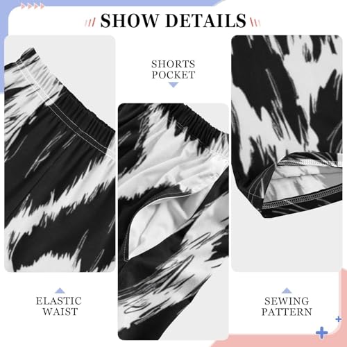 Boys' Pants Animal Skin Black White Long Bottoms Jogger Pants Elastic Waist Trousers with Pockets S-XL4