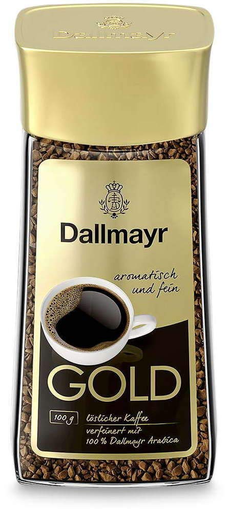 Instant Coffee Dallmayr Gold | Refined With Roasted Ground Coffee | 200 g | Dallmayr | Germany