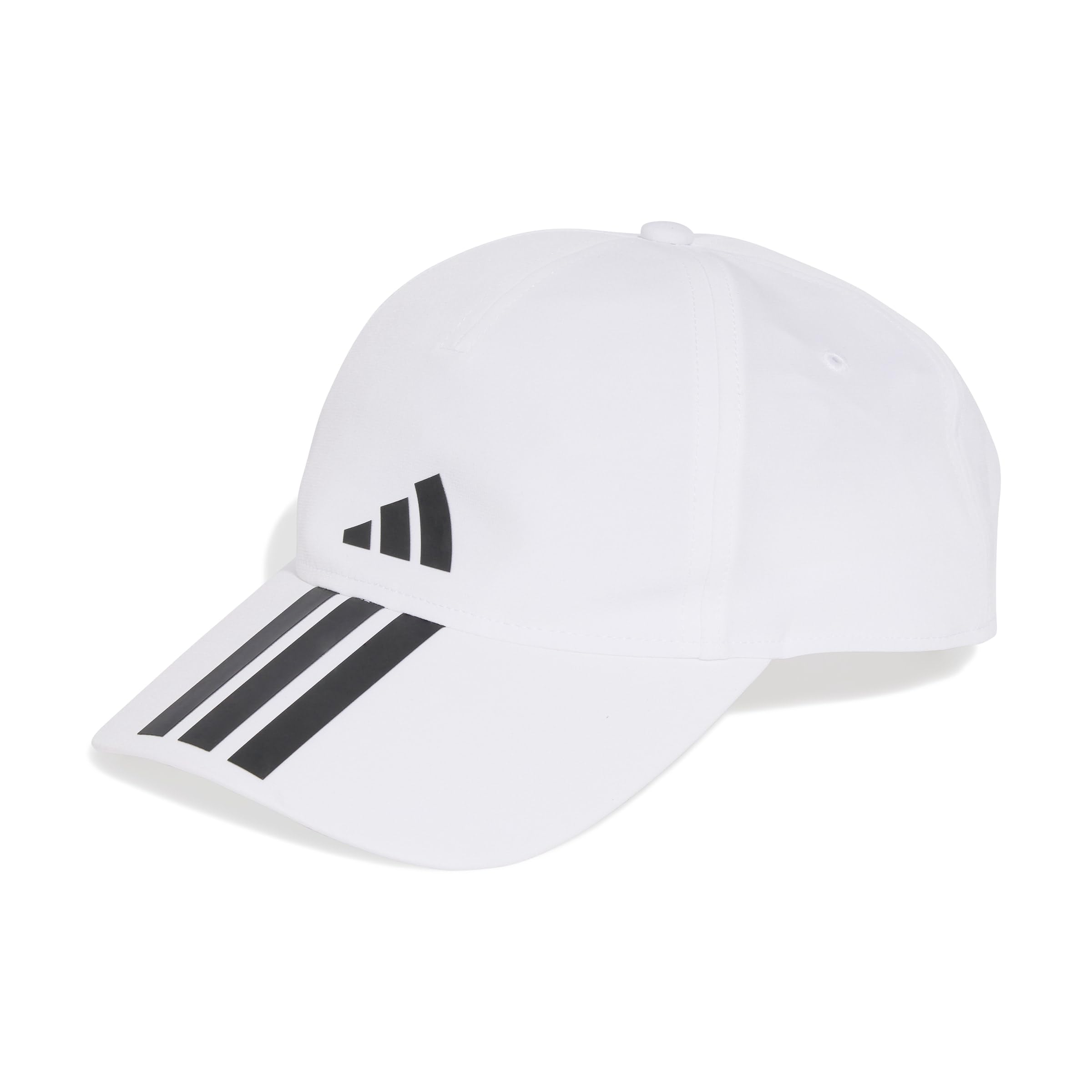 adidas Unisex Baseball 3 Stripes Climaproof Hat, White/Black, L-XL