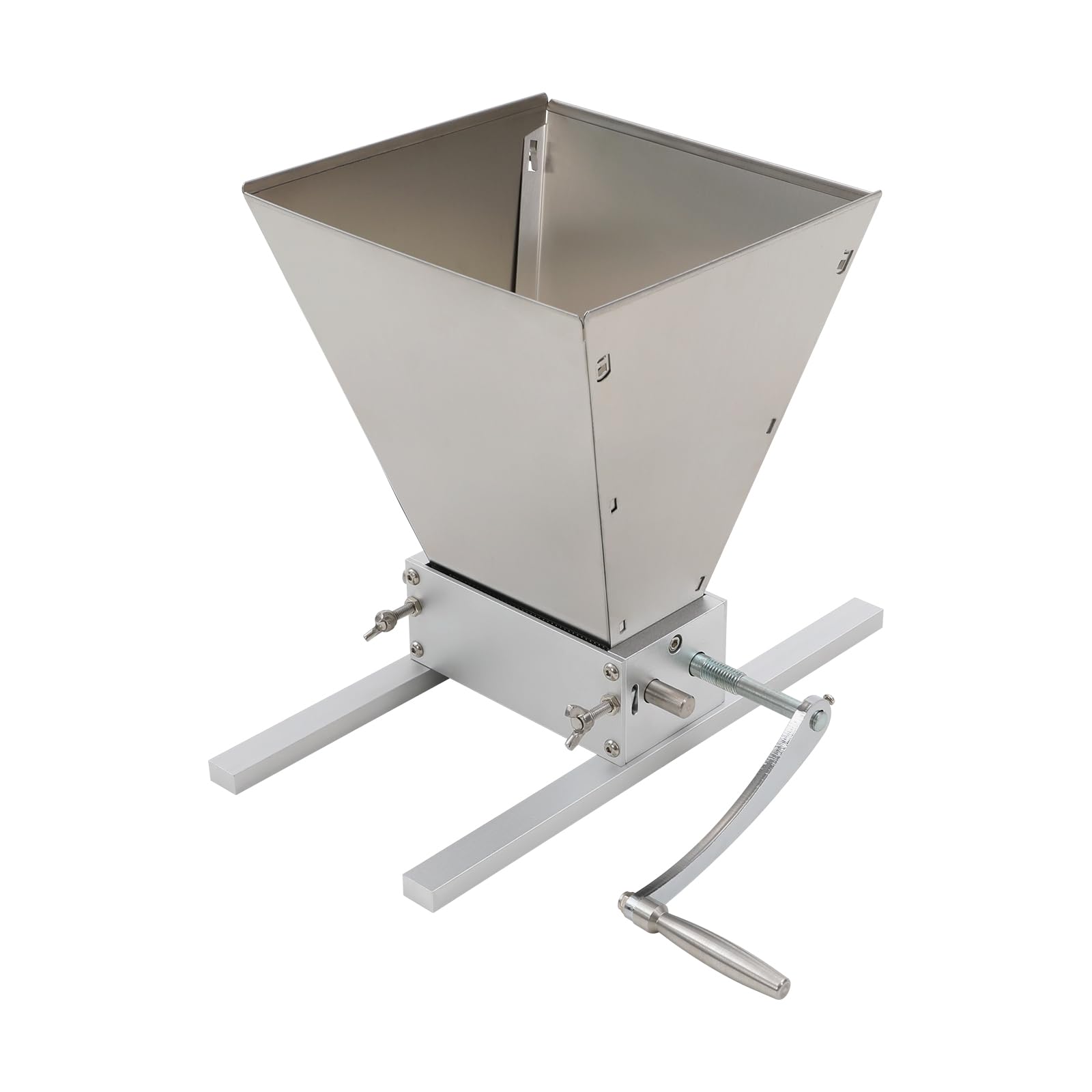 4L Manuelle Getreidemühle, Edelstahl 0-2.5MM Verstellbar Getreidequetsche Malzmühle Futtermühle mit 2 Alu-Streben Bohrmaschinenanschluss für Gerste Weizen Malz Mais Kaffee Bierbrauen