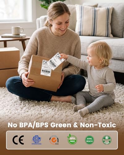 Image of Phomemo 241BT 4X6 Wireless Shipping Label Printer & 250 Sheet 4x6 Direct Thermal Labels, Bluetooth Thermal Label Printerfor Small Business, Labels Printers for Shipping Package