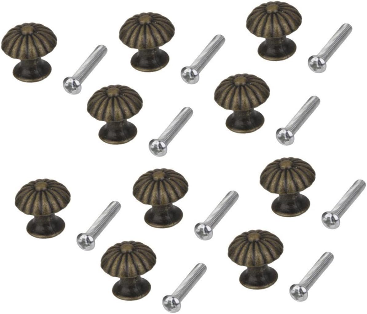 DOITOOL 3sets Gold Cabinet Pulls Vintage Knob Handles Mini Round Drawer Pulls 10pcs*3