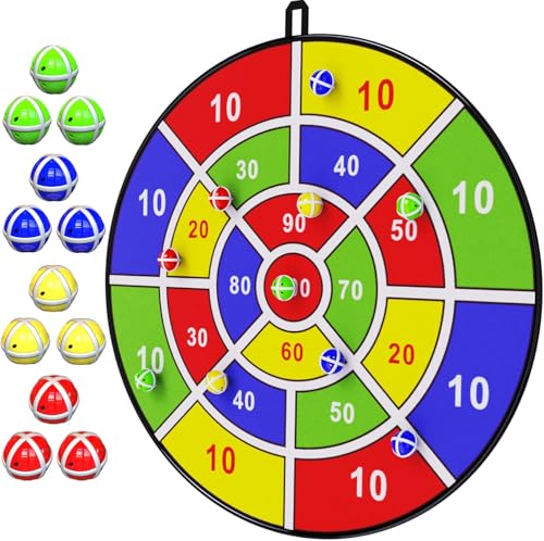 Image of Double Sided Professional Dart Boards for Adults and Kids, Man Cave Stuff Outdoor Game with 6 Steel Tip Darts, Indoor Leisure Sport in Office, Family (Fabric)