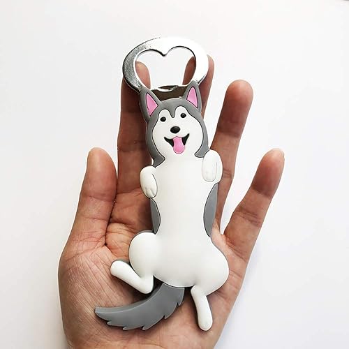 Miniatura 7 de Imán de refrigerador de silicona para abrebotellas de cola de cerveza, camarero, cocina, barware de metal, novedad, forma divertida (rayas gato)