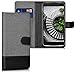 kwmobile Wallet case canvas cover for Alcatel IDOL 4S - Flip case with card slot and stand in grey black