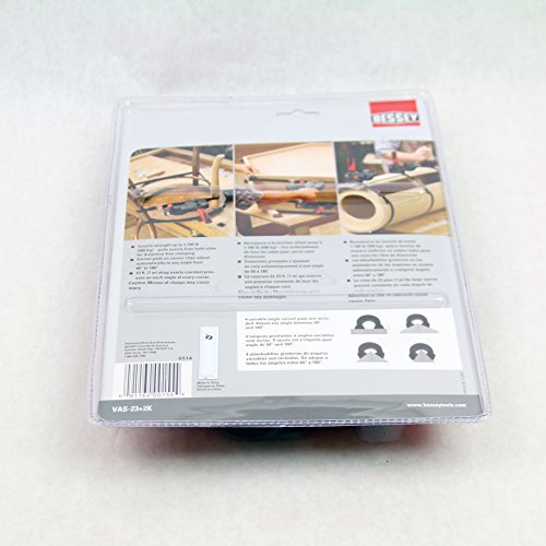 Bessey VAS-23+2K Bandklemme mit variablem Winkel, mit 4 Clips, Schwarz mit rotem Griff, 68 cm