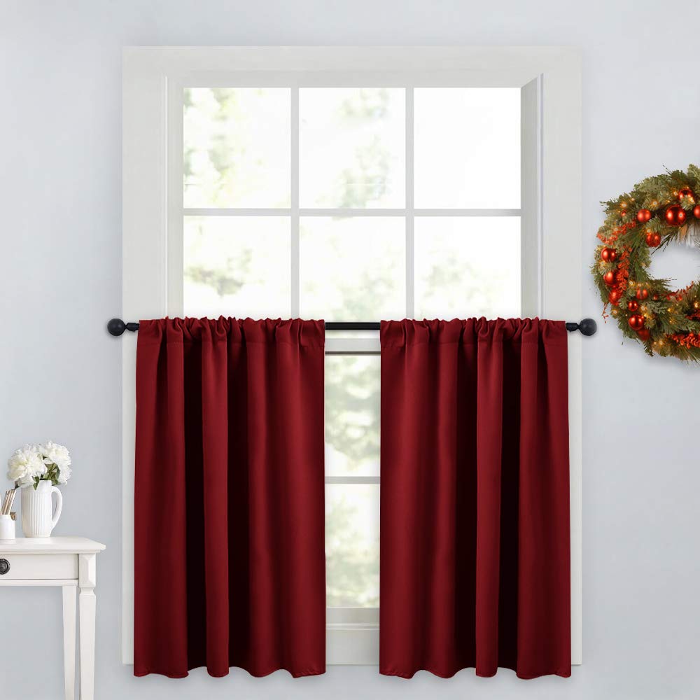 Solid Red Kitchen Curtains Curtains & Drapes