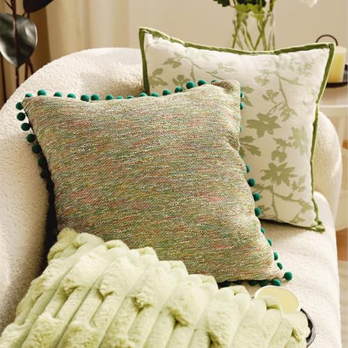Coussin de décoration haut de gamme en chenille avec fermeture éclair
