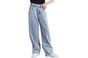 Girls Women's Casual Wide Leg Jeans for Teen Girls - Comfort, Style,...
