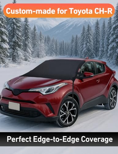 Image of EcoNour Car Snow Cover Compatible for Chrysler CH-R | Windshield Cover for Ice and Snow with S-Hook Straps | Heavy-Duty 600D Oxford Winter Car Cover, Waterproof & Anti-Slip
