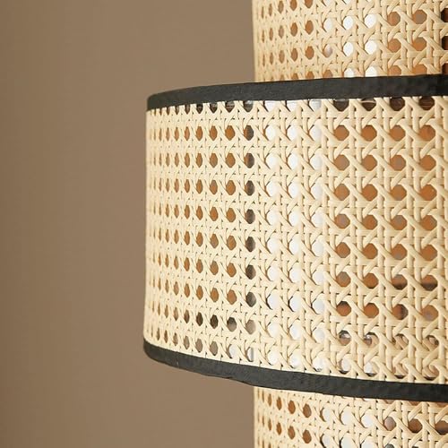 Suspension osier naturel luminaire suspendu rotin tressé salon E27 beige