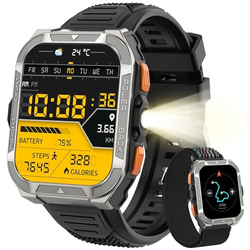 Blackview Reloj Inteligente Hombre Militar   GPS, Linterna, Brújula, AI, 1.91