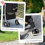 PawHut Hundewagen, 2 in 1 Hundetrolley, Tragetasche, Faltbarer Hundebuggy mit Kissen, Katzenwagen für kleine Hunde, Katzen, Katzenbuggy mit 4 Rädern, Netzfenster, Oxfordstoff, Schwarz