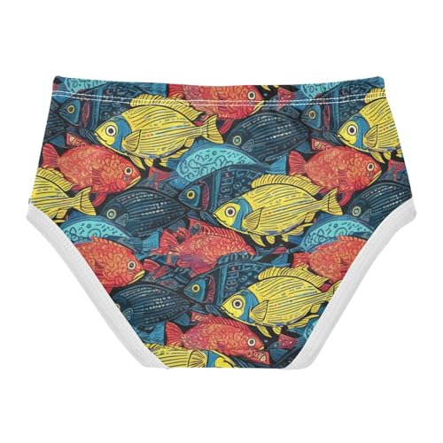 Joisal Chic Colorful Fish Girl Panties Cute Toddler Underwear Floral Cotton Stylish Briefs Underpants 2t2