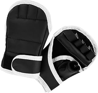 VANZACK 1 Par De Luvas De Boxe Portáteis De Boxe Para Adultos Luvas De Kickboxing Luvas De Sparring Acessórios Luvas Pretas De Boxe Luvas De Meio Dedo Luvas De Boxe