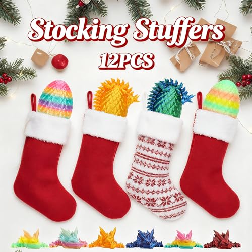 12PCS 3D Printed Dragon Eggs with Dragon Inside, Class Valentines Day Gifts for Kids, Easter Basket Stuffers for Teens Kids, Plastic Prefilled Easter Eggs Bulk, Easter Egg Fillers Toys for Boys Girls - Image 6