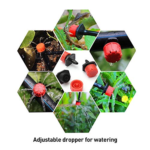 Blusea DIY Sistema de irrigação por gotejamento, mangueira de jardim de irrigação automática, kit de