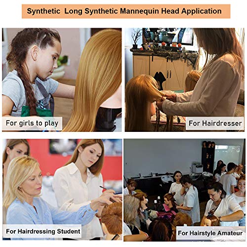 mannequin head with synthetic fiber hair - straight 2834 doll head for cosmetology amp hairdresser 27 blonde