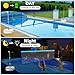 LED Pool Volleyball Net Set with Solar Powered Lights|15ft-32ft Adjustable Volleyball Net for Inground Pool, Kids Adults Water Volleyball Net Game Toy with 2 Ball & Pump for Pool Backyard Party