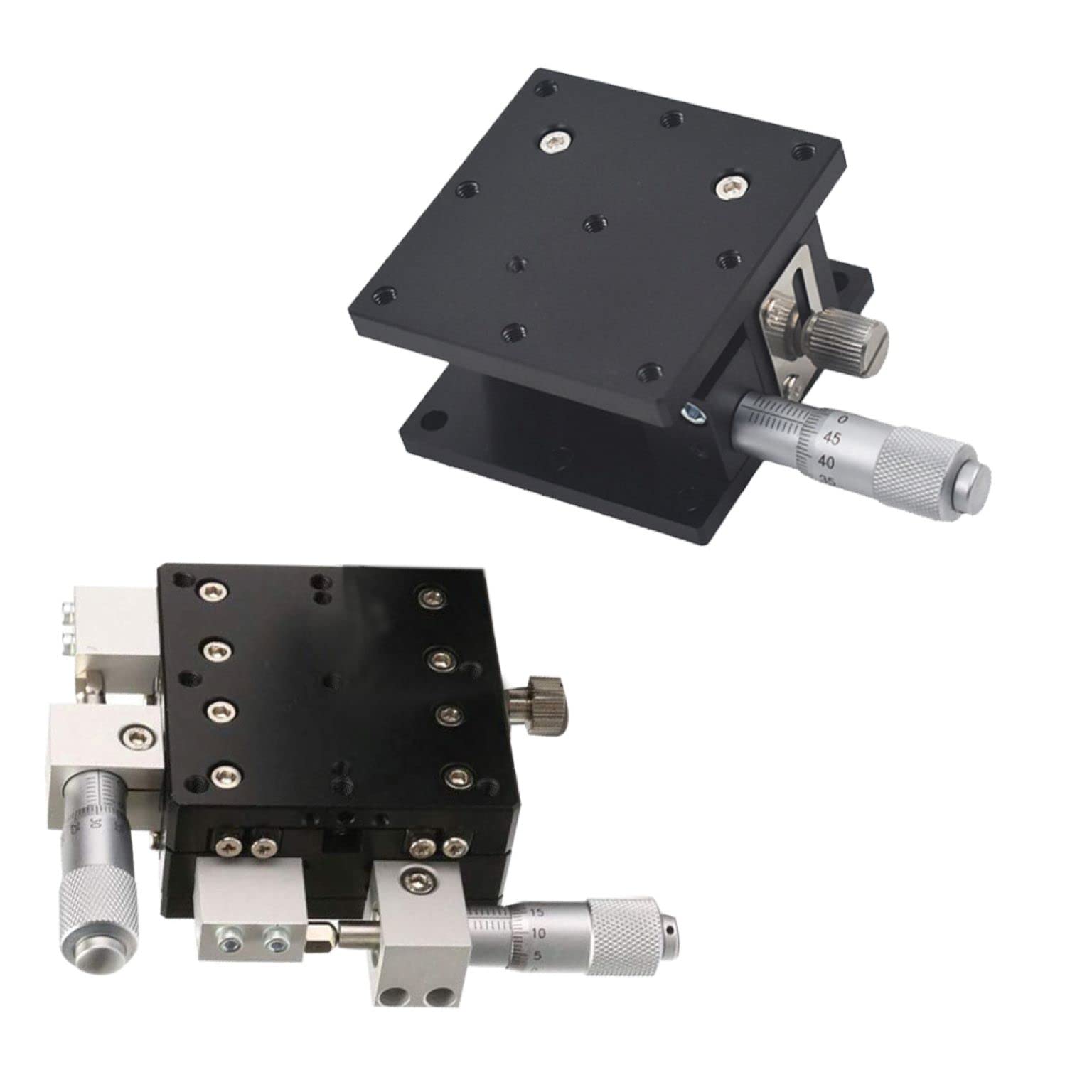 mitoharet 60x60mm XYZ 3 Axes Manual Linear Stage, Sliding Platform Trimming Platform Tuning Table, Micrometer Linear Stage Trimming Platform, for Optical Instruments, Measuring Devices