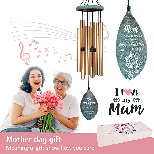 Image of Personalized Mother Day Wind Chimes Outdoor Deep Tone,35'' Customized Wind Chimes Melody Wind Chime Unique as, Home Decor for Garden