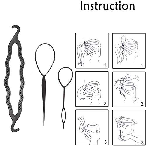 Topsy Tail Hair Tool, NIUTA Fast Hair Styling Accessories for Ponytail Loop Bun Maker (Topsy Tail Hair Tool)