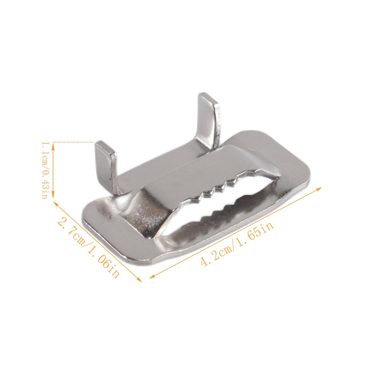 50 hebillas de 3/4" de ancho para abrazaderas de tubería, sello de ala para flejado, acero inoxidable 304