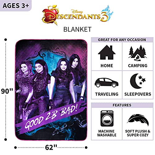 Franco - A48878 Kids Bedding Super Soft Plush Microfiber Blanket, Twin/Full Size 62" X 90", Disney Descendants 3 #TOP2
