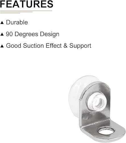 Miniatura 3 de Soporte de montaje de 0.59 x 0.51 pulgadas (largo x ancho) Soporte de estante de vidrio - Paquete de 30 - Bueno para estantes de vidrio - Soportes