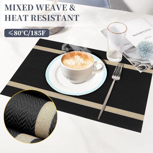 Deckaly PLACEMATS Set Of 6 Vinyl Plastic Woven Place Mats thumb #3