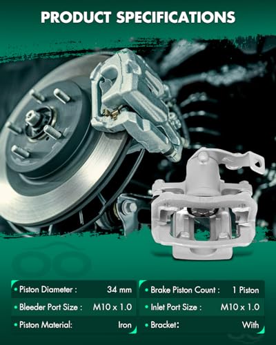 Image of SCITOO Rear Right Brake Caliper With Bracket 19B6454 For Hyundai For Elantra 2011-2016, For Hyundai For Elantra Coupe 2013-2014