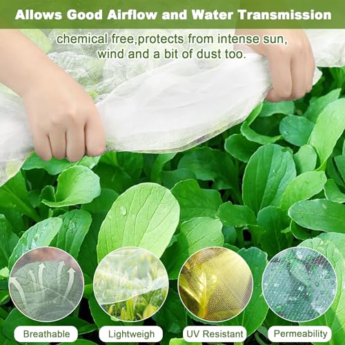 Garden Netting, Durable Ultra Fine Garden Mesh Netting, Greenhouse Row Cover Mosquito Netting Insect Bird Netting Protection Netting for Vegetable, Fruits, Plants, Flowers, Crops (10ft * 20ft) - Thumbnail 4