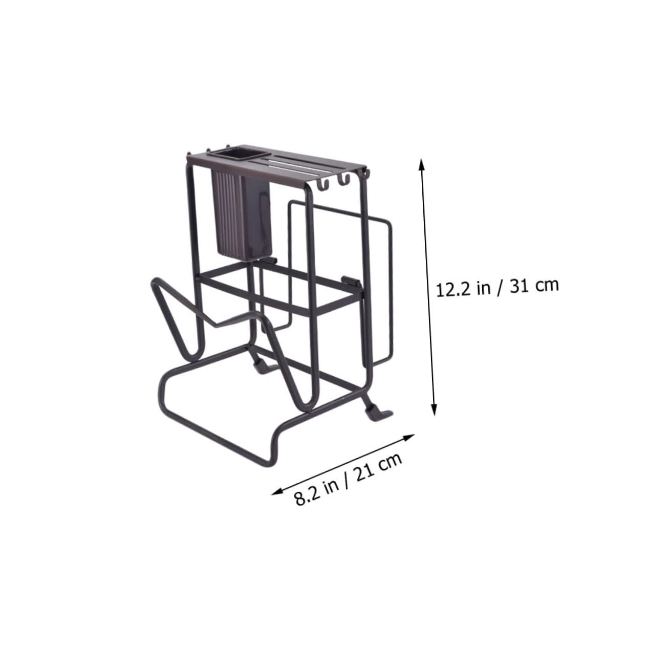MUCKLILY 1pc Multifunctional Kitchen Cutter Holder and Chopstick Storage Rack Sturdy Black Organizer for Cutting Boards Utensils and Pot Lids Breathable Design for Easy Access and Kitchen