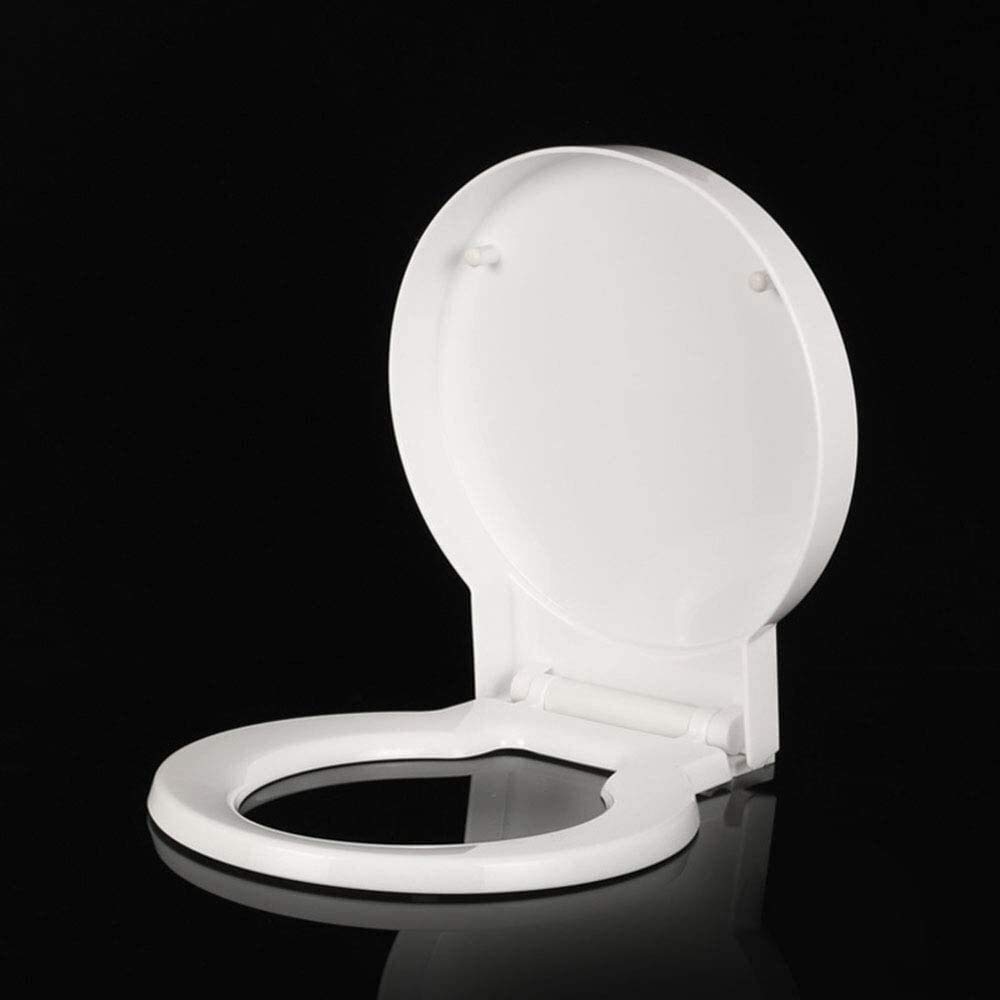 Tapa de inodoro, tapa de inodoro grande, circular, redonda, gruesa, de polipropileno respetuoso con el medio ambiente, de resina de urea.
