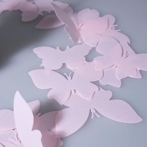 Miniatura 4 de 50 piezas de papel comestible de papel de oblea rosa para cupcakes, mariposas comestibles, feliz cumpleaños, baby shower, decoración de pasteles de