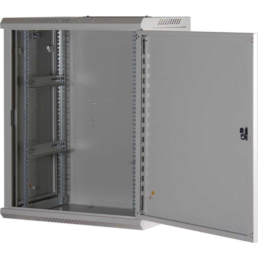 Rockstable 15HE Netzwerkschrank, Serverschrank - 19 Zoll Wandmontage - (BxTxH) 600x440x770mm mit Stahltür - Weiß - Abschließbar - Vormontiert - Traglast 60kg