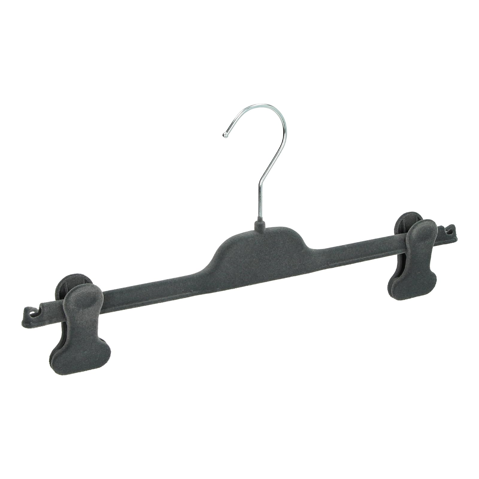 Mainetti Kleiderbügel aus rutschfestem Samt, mit gummierten Zangen, für Röcke, Jeans, Herren und Damen, platzsparend, leicht, hergestellt in Italien, 10 Stück (Grau, 36 cm)