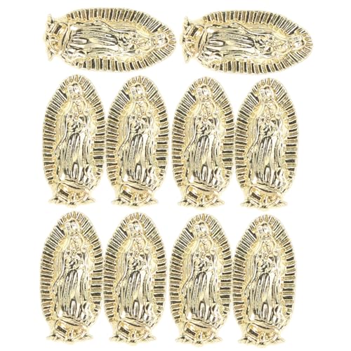 DECORNIJIA 10個り 属製美甲チャーム グアダルーペ エンボス ネイルアート装飾