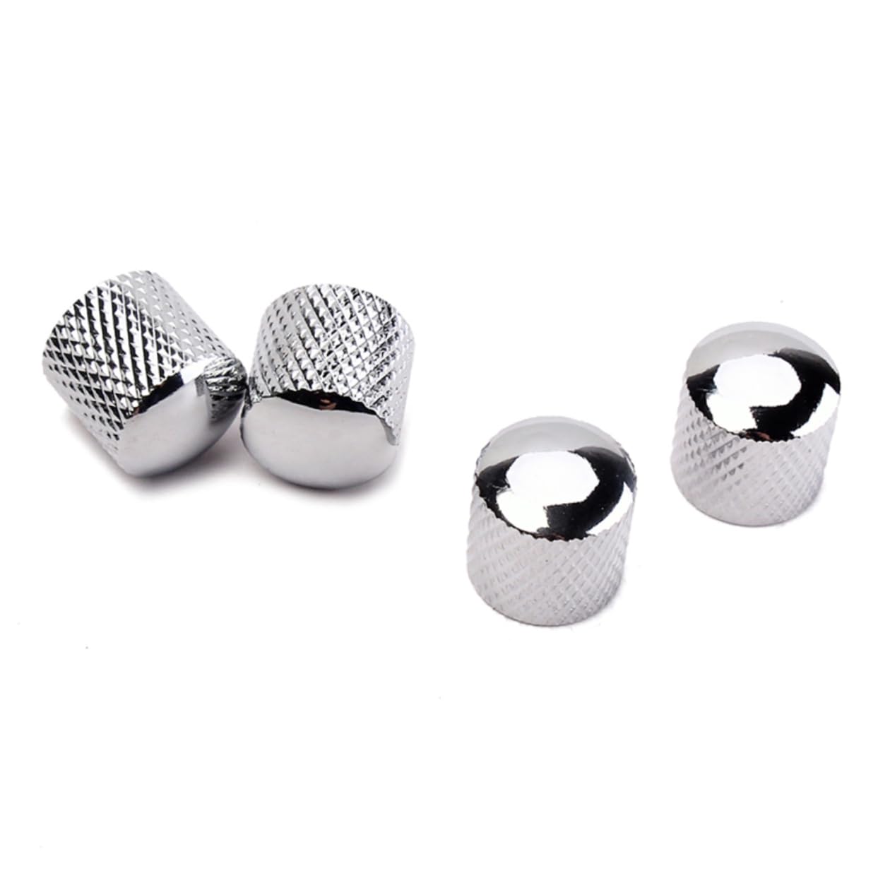 Levemolo Universal Bass Knob Metal Guitar Knobs 4pcs Tone/Volume Control Set Screw Hollow Shaft for Guitar Bass