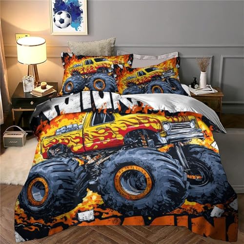Housse de couette 200x200 camion monstre fermeture eclair - 5